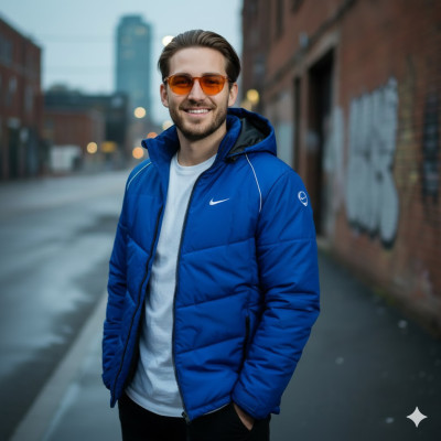 Men’s Insulated Zipper Hoodie Jackets Nike(Royel Blue-303)