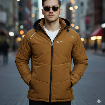 Men’s Insulated Zipper Hoodie Jackets Nike(Golden-301)