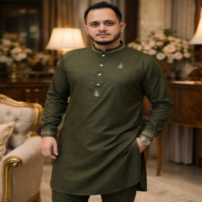 ঈদ প্রিমিয়াম লাক্সারি কাবলি চেরি কটন আইকন-৩ (কালার-অলিভ) - 1019